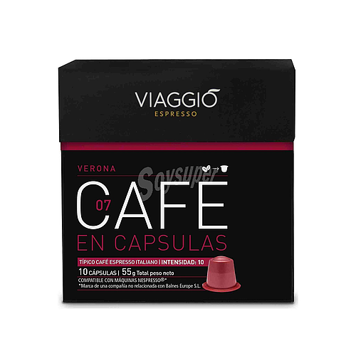 Viaggio Espresso Verona Cafe En Capsulas 10x5.5g