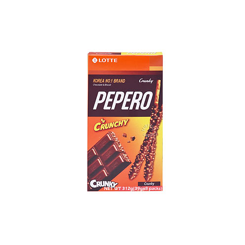 Lotte Pepero Crunchy Biscuit With Chocolate 8x39g