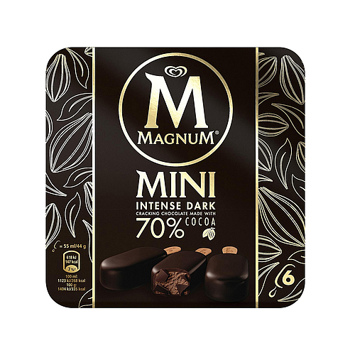 Magnum Mini Intense Dark Ice Cream 70% Cocoa 6x60ml