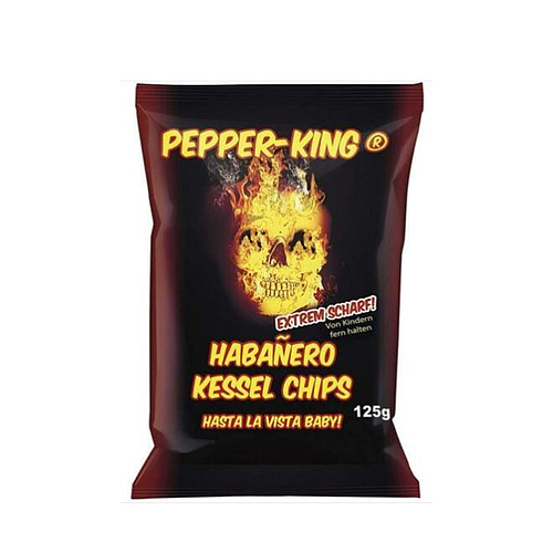 Pepper King Etrem Scharf Habanero Kessel Chips Chilli 125g