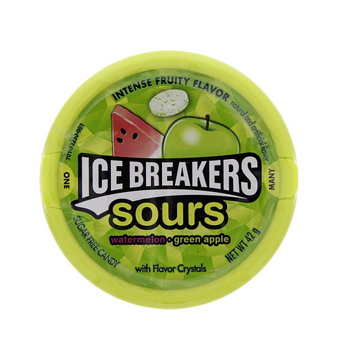 Ice Breakers Sours Watermelon Green Apple Sugar Free Candy 42g