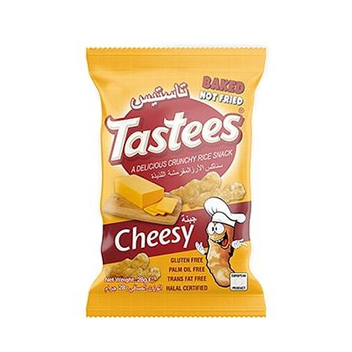 Tastees Crunchy Rice Snack Cheesy Flavour Pufak 28g