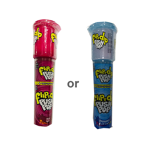 Bazooka Flip-n-Dip Push Pop Candy Cola & Raspberry Flavor 25g