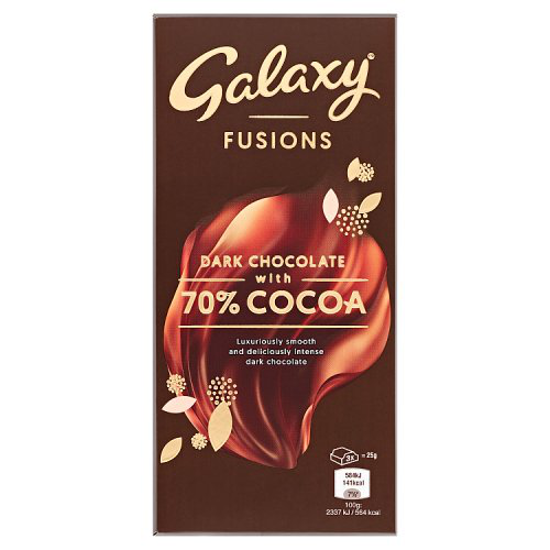 Galaxy Fusions Dark Chocolate With 70% Cocoa 100g