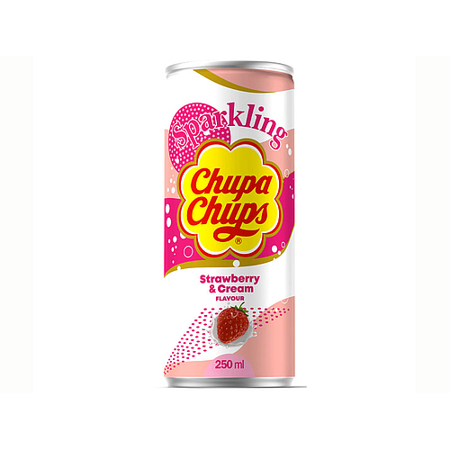 Chupa Chups Sparkling Strawberry & Cream Flavor 250ml