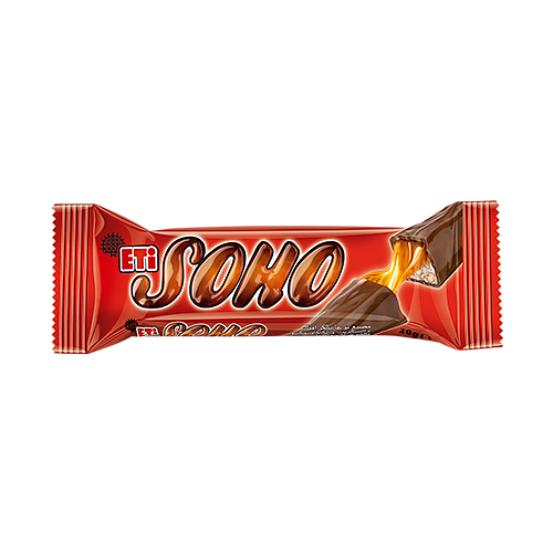 Eti Soho Milk Chocolate Nougat Bar Caramel Biscuit 20gm