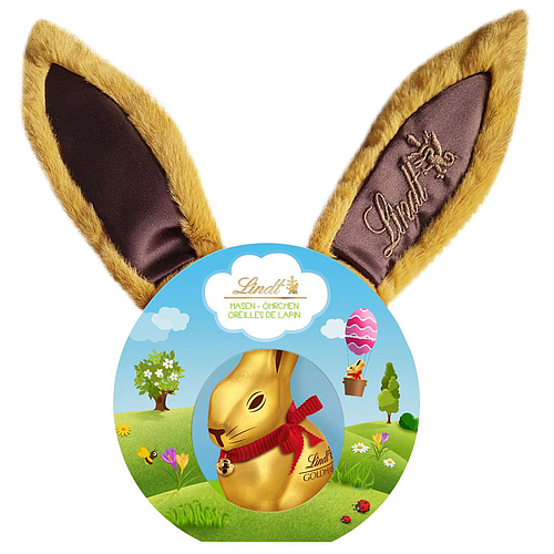 Lindt Gold Rabbit Plush Ears Chocolate 50gm