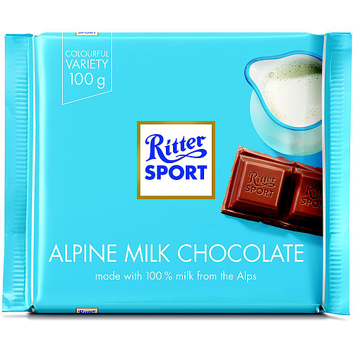 Ritter Sport Alpine Milk Chocolate 100gm