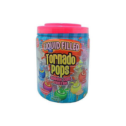 Tornado Pops Assorted Flavor Bubble Gum Lollipop 1000gm