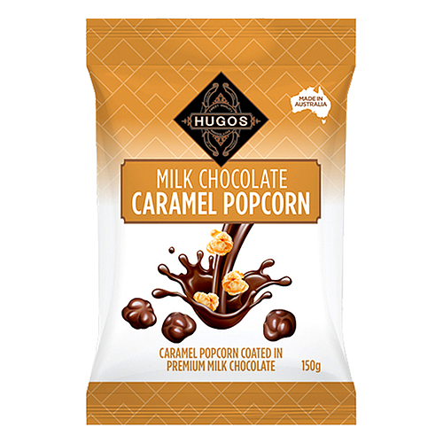 Hugos Milk Chocolate Caramel Popcorn 150g
