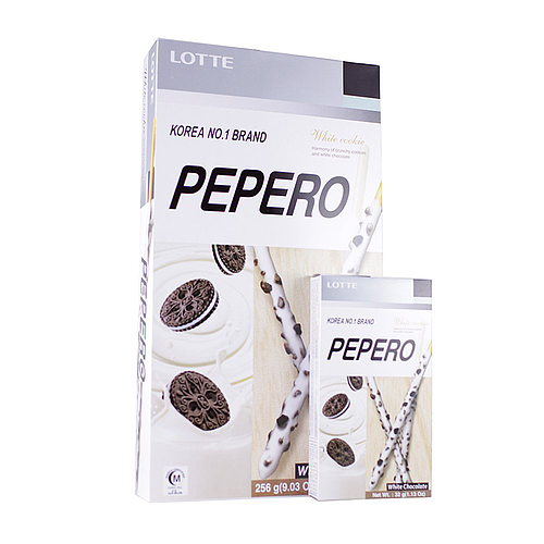 Lotte Pepero White Cokies Biscuit With Chocolate 8x32g