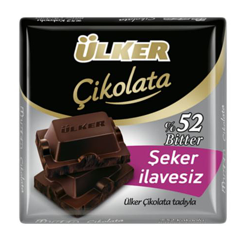 Ulker Cikolata 52% Dark W/o Added Sugar Chocolate 60g
