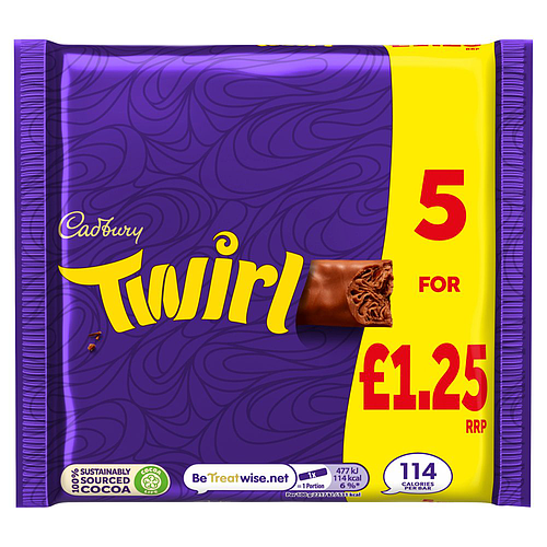 Cadbury Chocolate Twirl 5x21.5g for £1.25