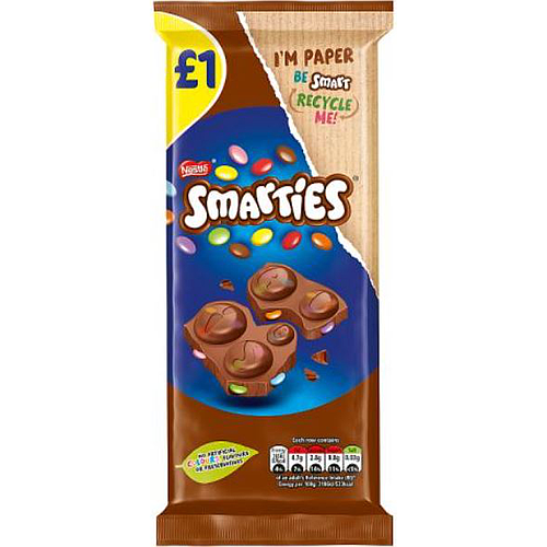 Nestle Smarties Milk Chocolate Sharing Bar £1 PMP 90g